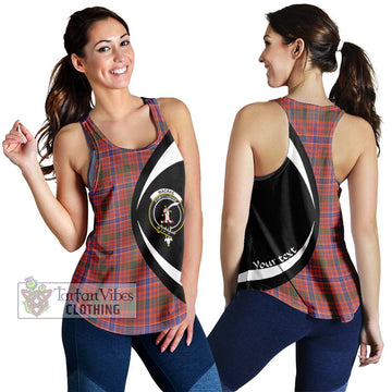 MacRae Ancient Tartan Women's Racerback Tanks with Family Crest Circle Style