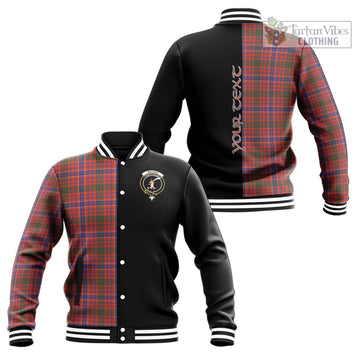 MacRae Ancient Tartan Baseball Jacket with Family Crest and Half Of Me Style