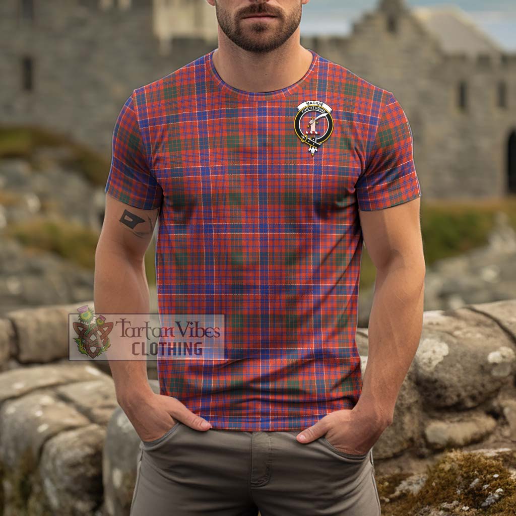 Tartan Vibes Clothing MacRae Ancient Tartan Cotton T-Shirt with Family Crest