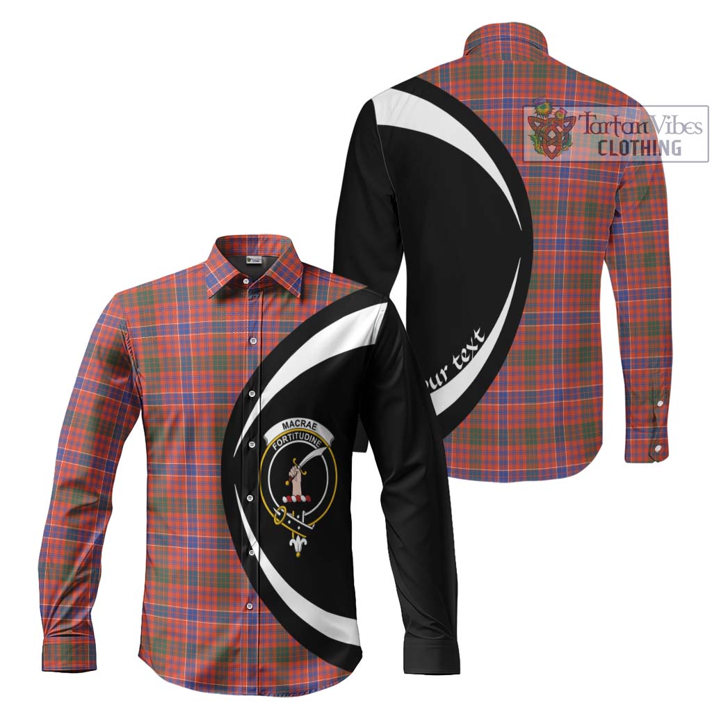 Tartan Vibes Clothing MacRae Ancient Tartan Long Sleeve Button Up with Family Crest Circle Style