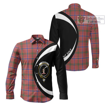 MacRae Ancient Tartan Long Sleeve Button Up with Family Crest Circle Style