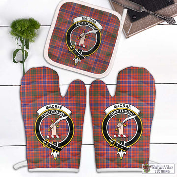 MacRae Ancient Tartan Combo Oven Mitt & Pot-Holder with Family Crest