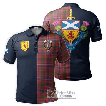 MacRae Ancient Tartan Polo Shirt with Scottish Lion Royal Arm Half Style