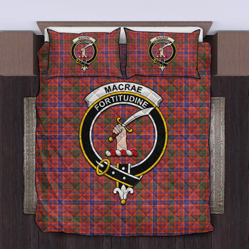 MacRae Ancient Tartan Quilt Bed Set with Family Crest