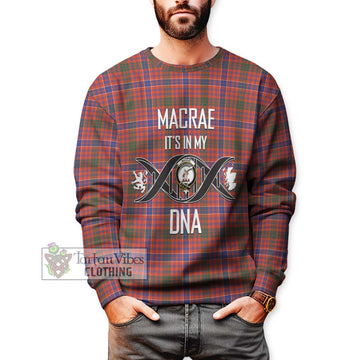 MacRae Ancient Tartan Sweatshirt with Family Crest DNA In Me Style