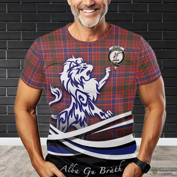 MacRae Ancient Tartan T-Shirt with Alba Gu Brath Regal Lion Emblem