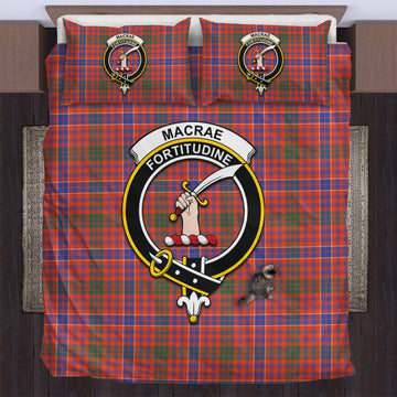 MacRae Ancient Tartan Bedding Set with Family Crest