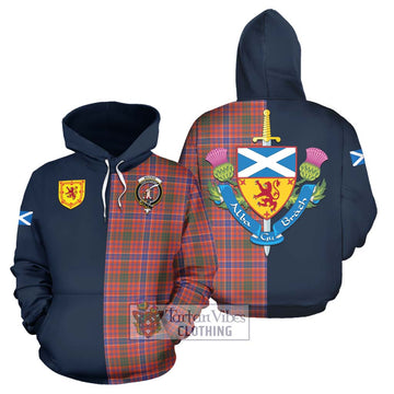 MacRae Ancient Tartan Hoodie with Scottish Lion Royal Arm Half Style