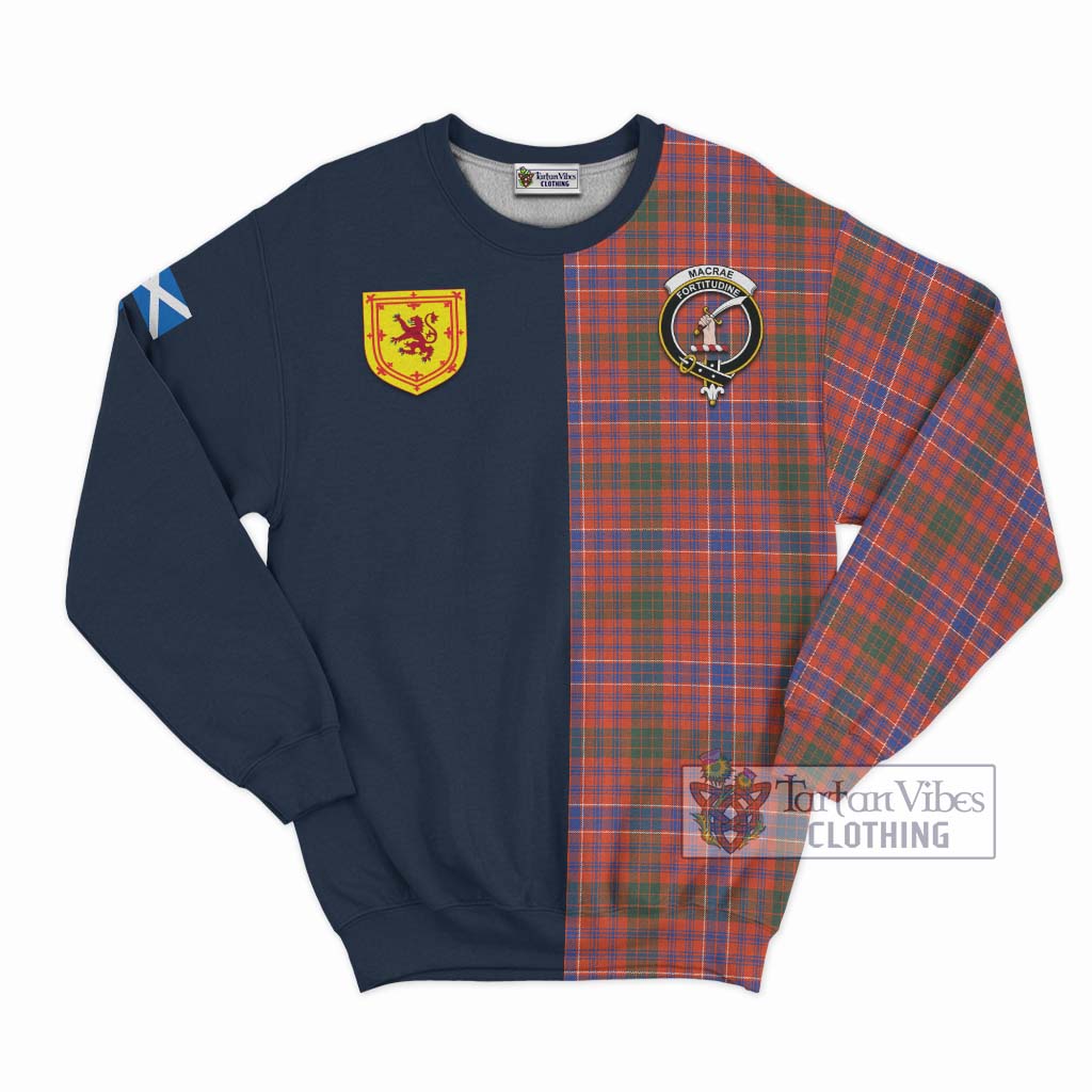 Tartan Vibes Clothing MacRae Ancient Tartan Sweatshirt with Scottish Lion Royal Arm Half Style