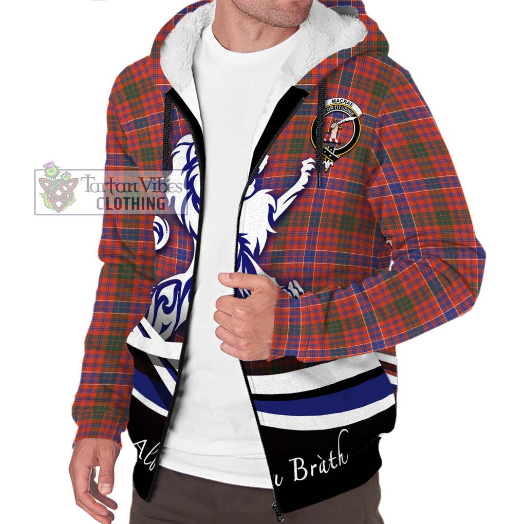 MacRae Ancient Tartan Sherpa Hoodie with Alba Gu Brath Regal Lion Emblem Unisex S - Tartanvibesclothing Shop