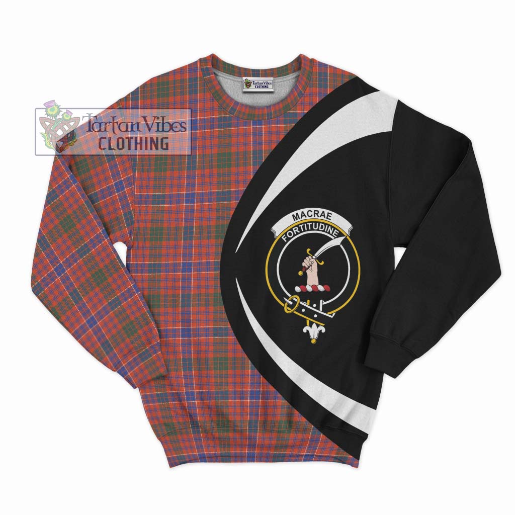 Tartan Vibes Clothing MacRae Ancient Tartan Sweatshirt with Family Crest Circle Style