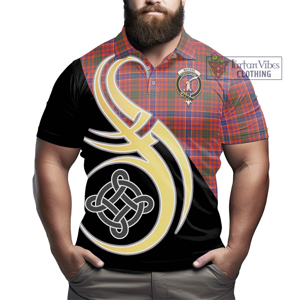 Tartan Vibes Clothing MacRae Ancient Tartan Polo Shirt with Family Crest and Celtic Symbol Style