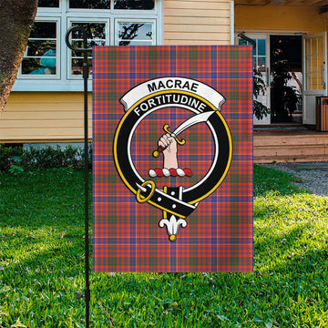 MacRae Ancient Tartan Flag with Family Crest