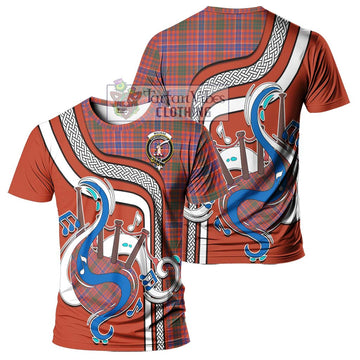 MacRae Ancient Tartan T-Shirt with Epic Bagpipe Style