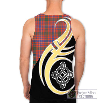 MacRae Ancient Tartan Men's Tank Top with Family Crest and Celtic Symbol Style