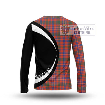 MacRae Ancient Tartan Long Sleeve T-Shirt with Family Crest Circle Style