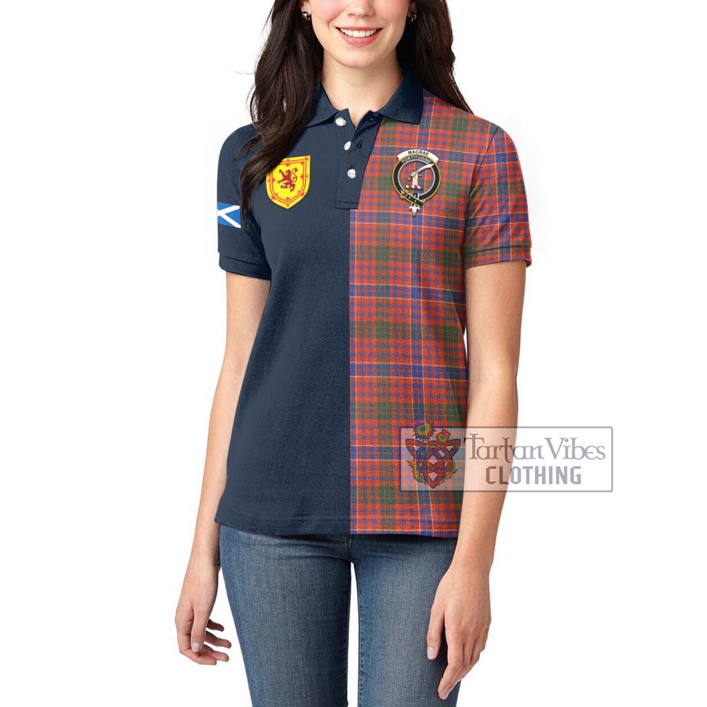 Tartan Vibes Clothing MacRae Ancient Tartan Women's Polo Shirt with Scottish Lion Royal Arm Half Style