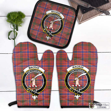 MacRae Ancient Tartan Combo Oven Mitt & Pot-Holder with Family Crest