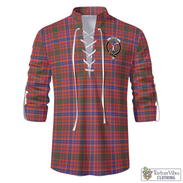 MacRae Ancient Tartan Men's Scottish Traditional Jacobite Ghillie Kilt Shirt with Family Crest