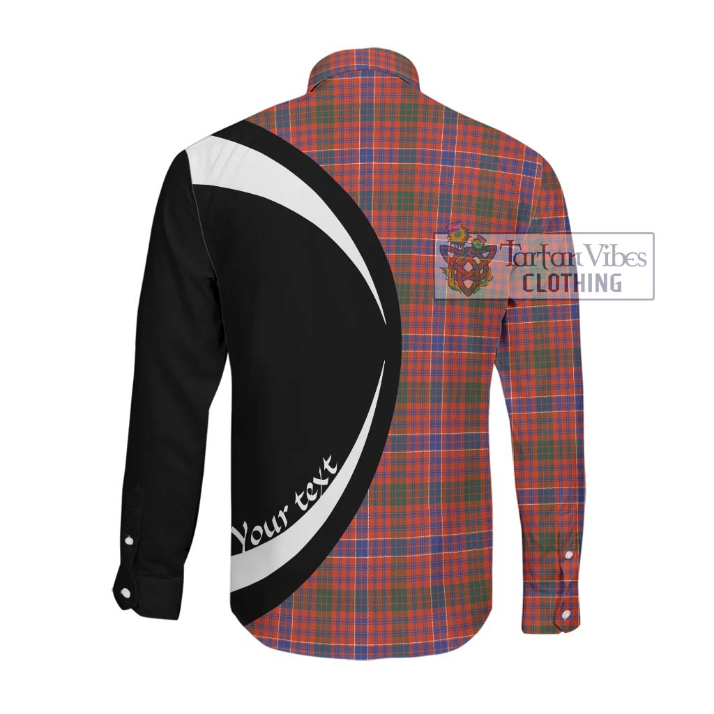 Tartan Vibes Clothing MacRae Ancient Tartan Long Sleeve Button Up with Family Crest Circle Style