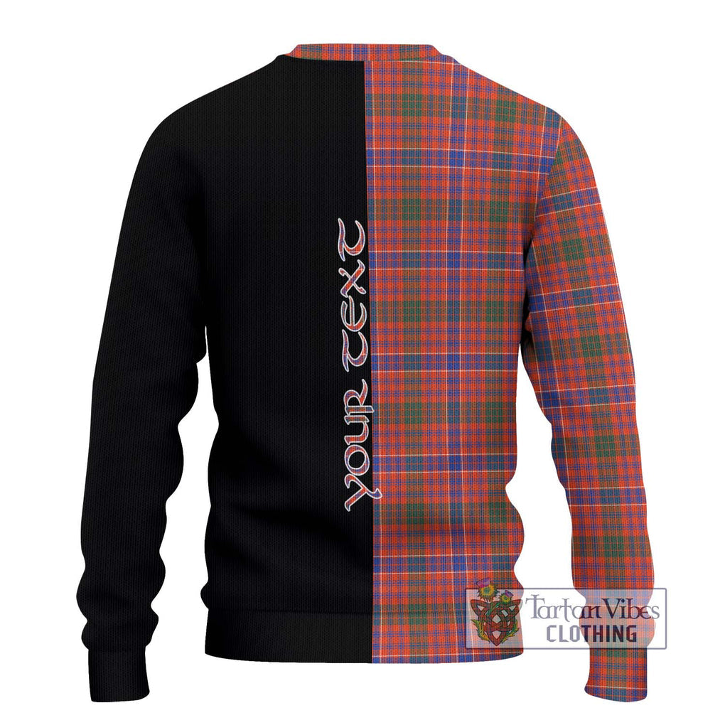 MacRae Ancient Tartan Knitted Sweater with Family Crest and Half Of Me Style - Tartanvibesclothing Shop