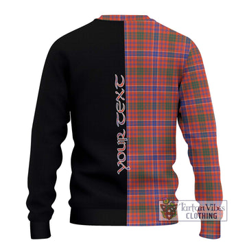 MacRae Ancient Tartan Knitted Sweater with Family Crest and Half Of Me Style