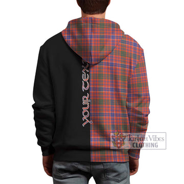 MacRae Ancient Tartan Hoodie with Family Crest and Half Of Me Style