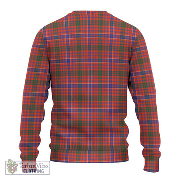 MacRae Ancient Tartan Knitted Sweater with Family Crest DNA In Me Style