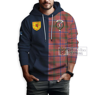 MacRae Ancient Tartan Hoodie with Scottish Lion Royal Arm Half Style