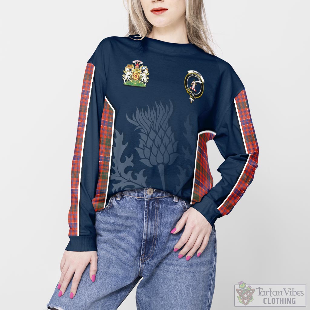 Tartan Vibes Clothing MacRae Ancient Tartan Sweatshirt with Family Crest and Scottish Thistle Vibes Sport Style