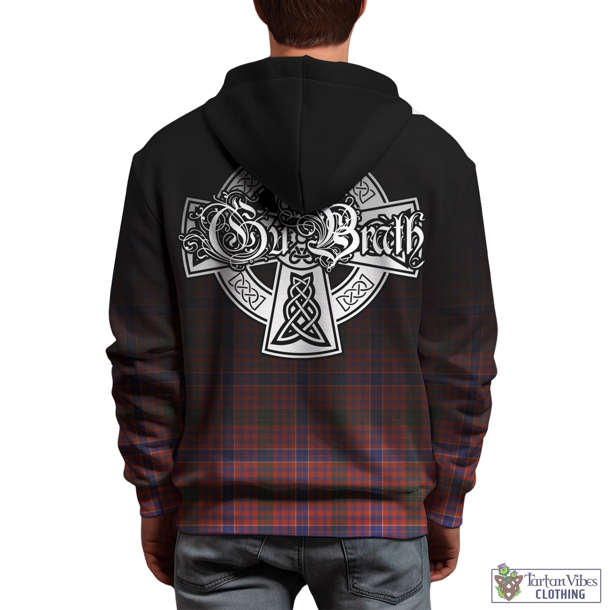 Tartan Vibes Clothing MacRae Ancient Tartan Hoodie Featuring Alba Gu Brath Family Crest Celtic Inspired