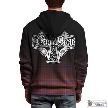 MacRae Ancient Tartan Hoodie Featuring Alba Gu Brath Family Crest Celtic Inspired