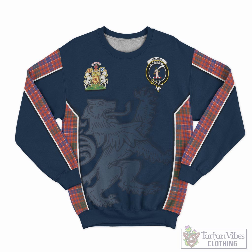 Tartan Vibes Clothing MacRae Ancient Tartan Sweater with Family Crest and Lion Rampant Vibes Sport Style