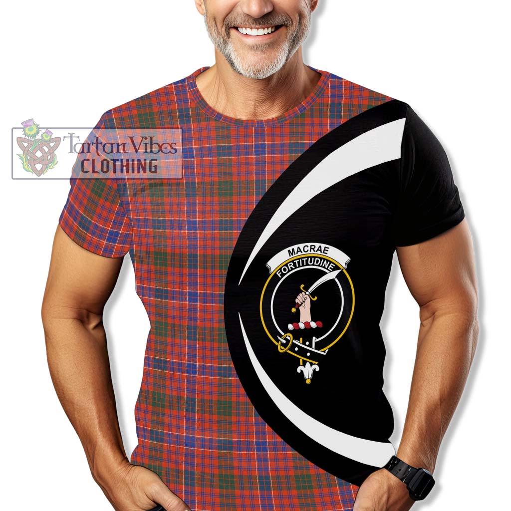 Tartan Vibes Clothing MacRae Ancient Tartan T-Shirt with Family Crest Circle Style