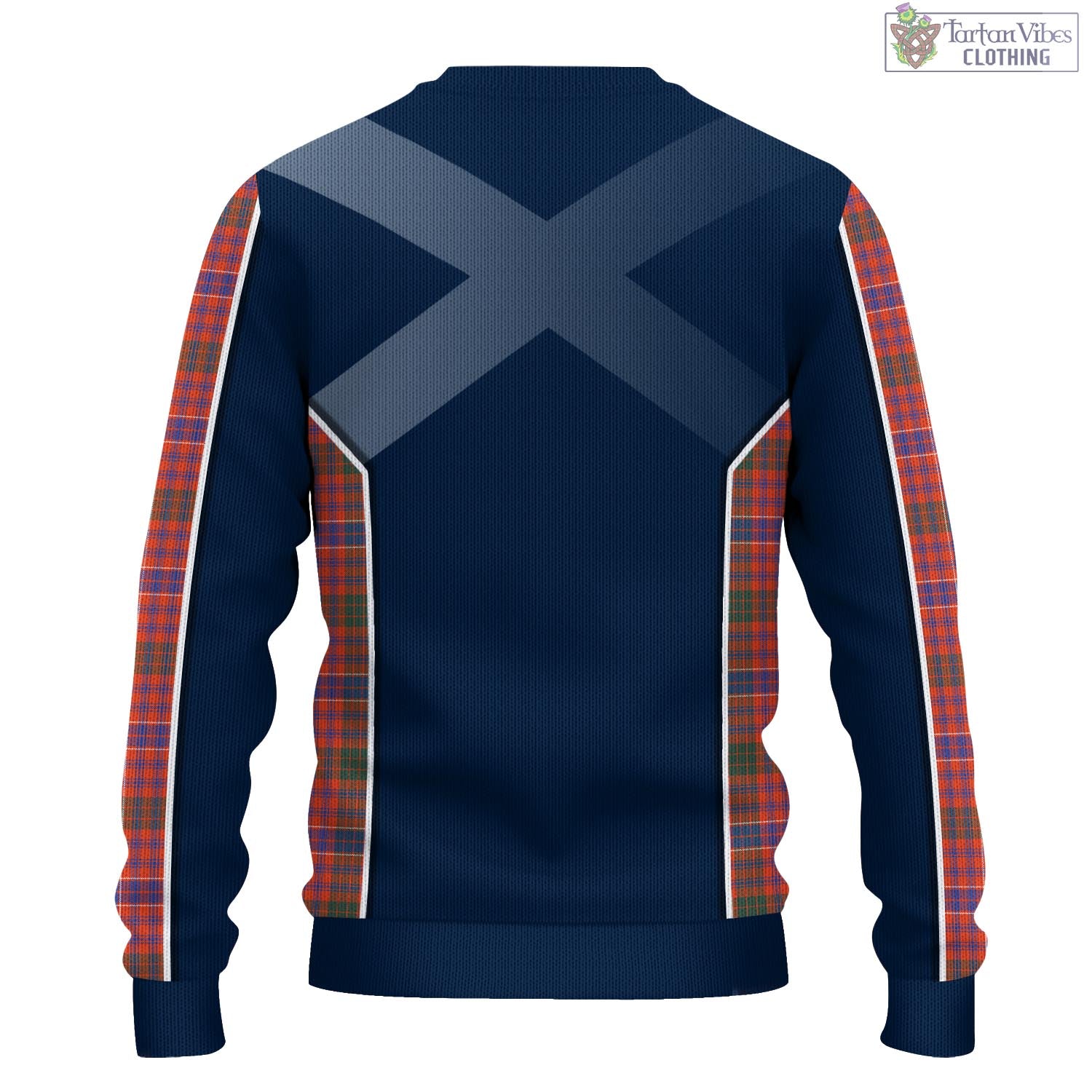 Tartan Vibes Clothing MacRae Ancient Tartan Knitted Sweatshirt with Family Crest and Scottish Thistle Vibes Sport Style