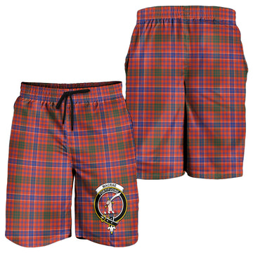 MacRae Ancient Tartan Mens Shorts with Family Crest