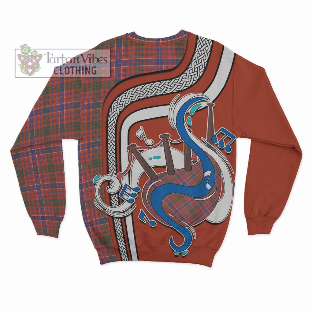 Tartan Vibes Clothing MacRae Ancient Tartan Sweatshirt with Epic Bagpipe Style