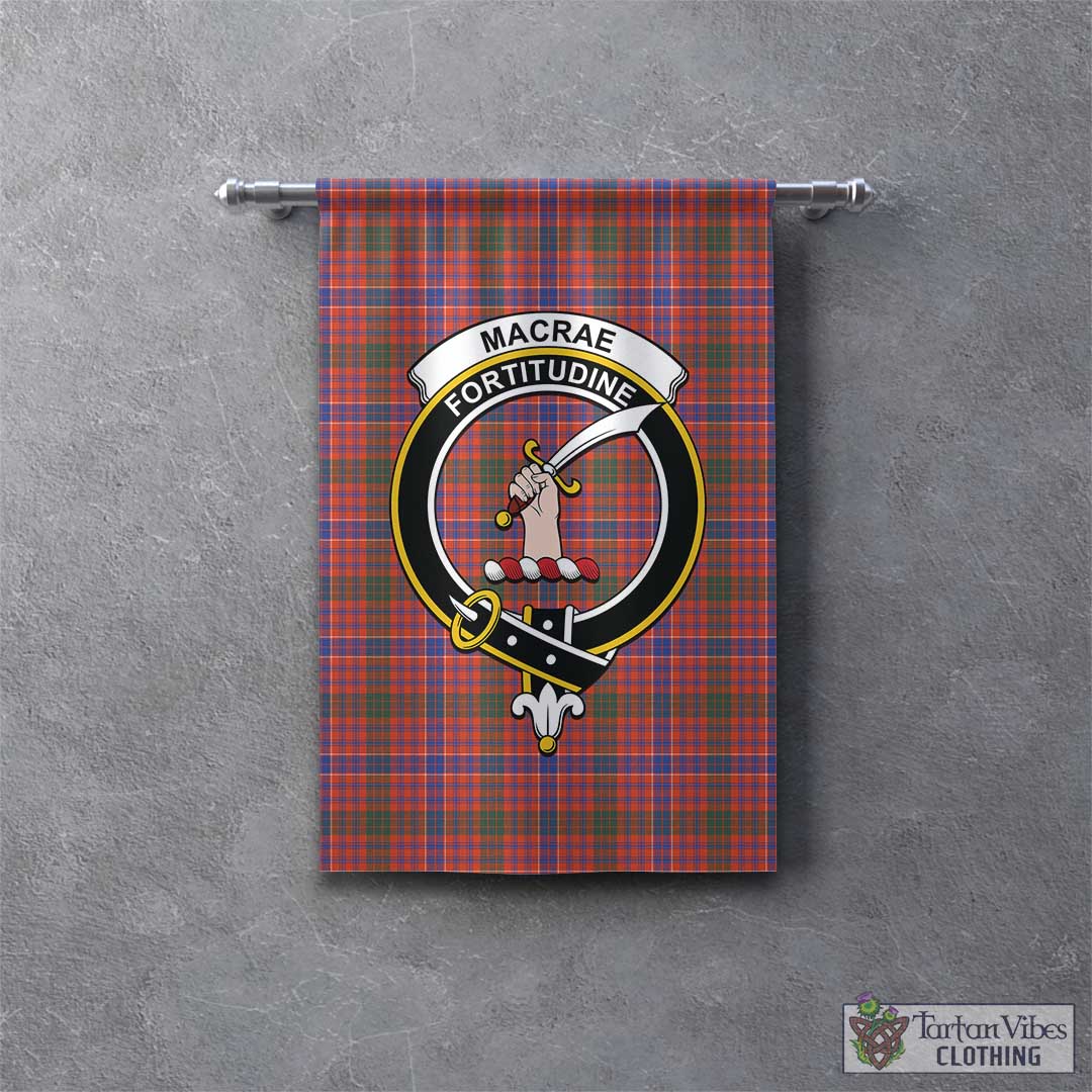 Tartan Vibes Clothing MacRae Ancient Tartan Gonfalon, Tartan Banner with Family Crest