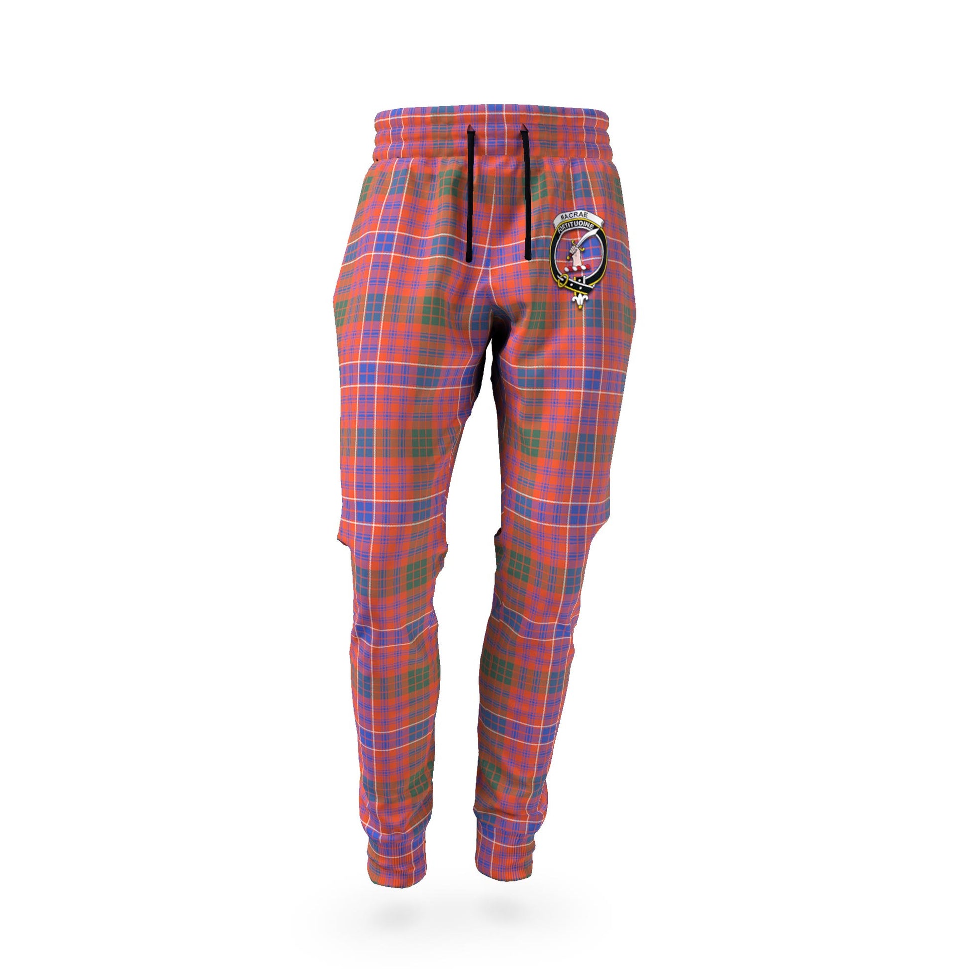 MacRae Ancient Tartan Joggers Pants with Family Crest - Tartanvibesclothing