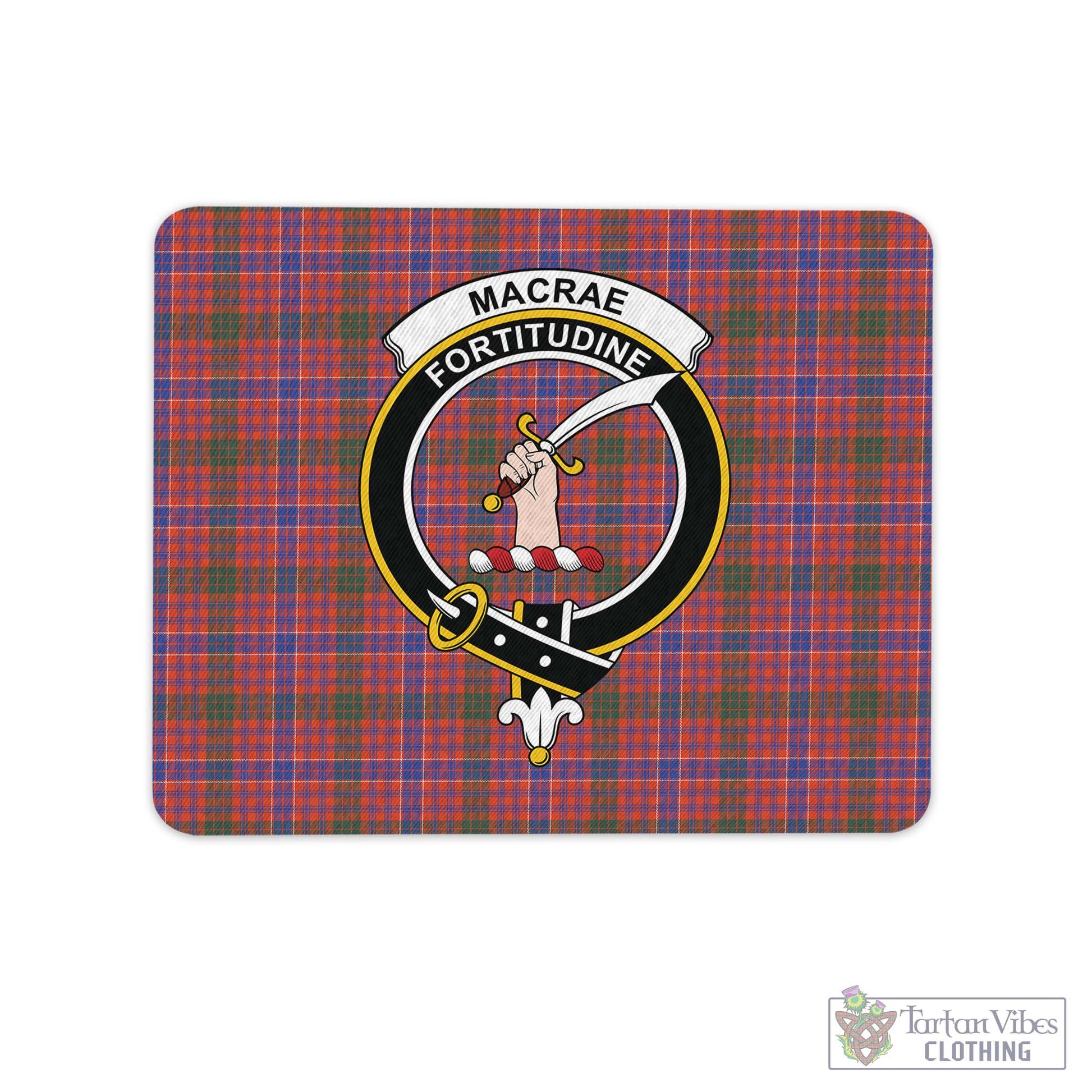 Tartan Vibes Clothing MacRae Ancient Tartan Mouse Pad with Family Crest