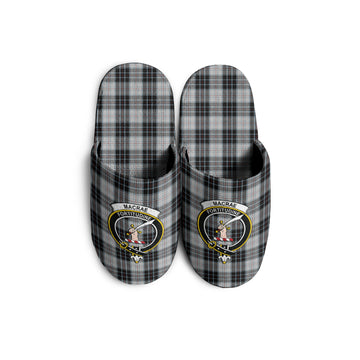 MacRae Dress Tartan Home Slippers with Family Crest