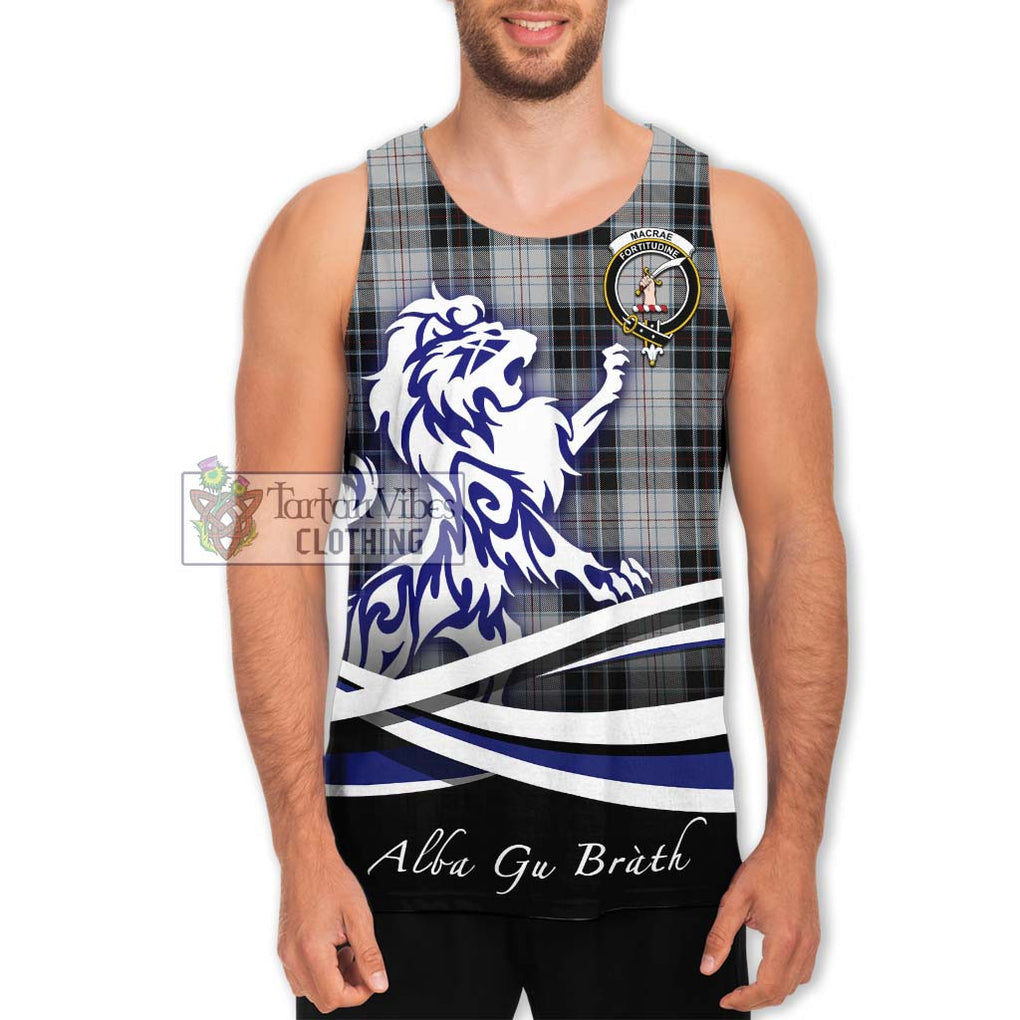 MacRae Dress Tartan Men's Tank Top with Alba Gu Brath Regal Lion Emblem Men - Tartanvibesclothing Shop