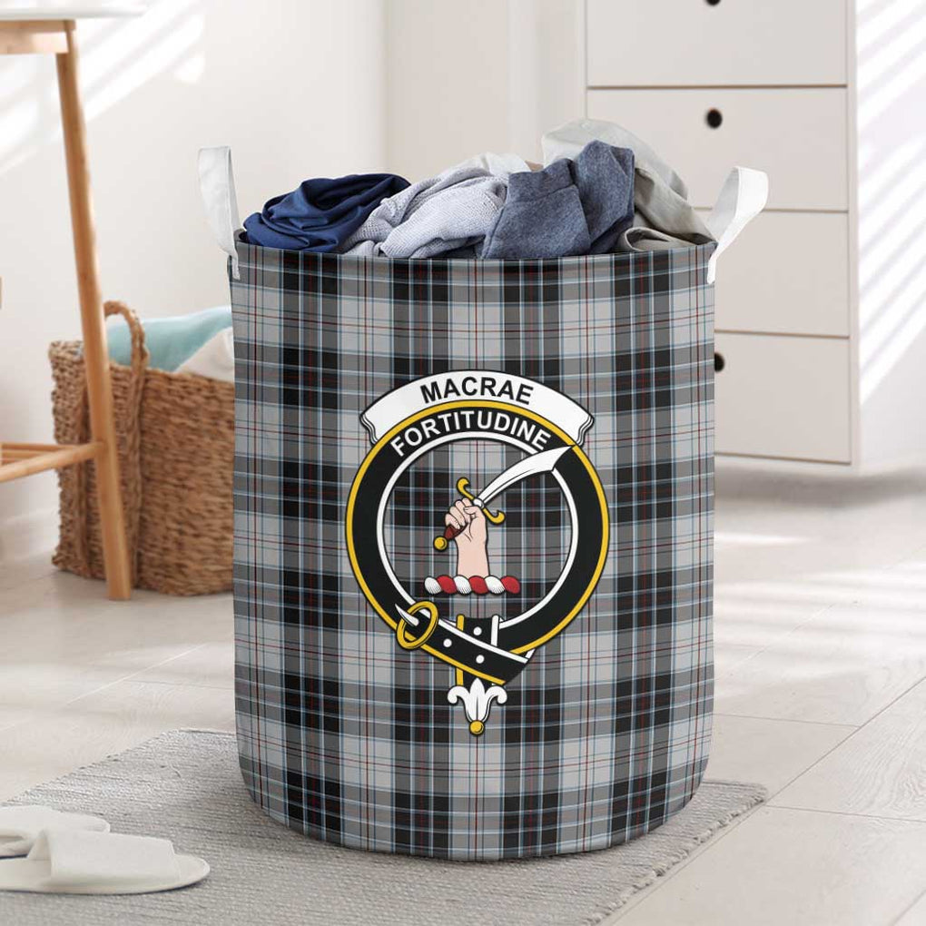 MacRae Dress Tartan Laundry Basket with Family Crest One Size - Tartanvibesclothing Shop