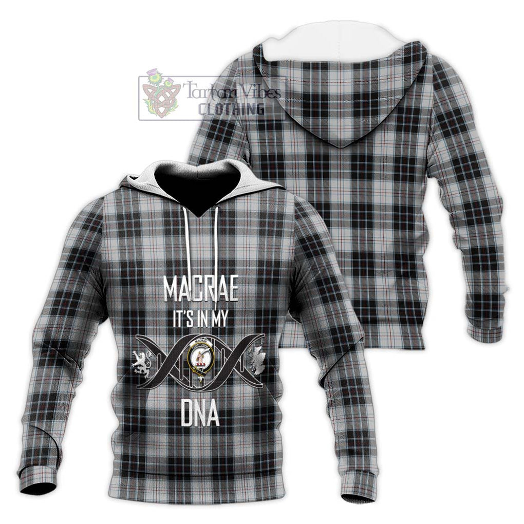 MacRae Dress Tartan Knitted Hoodie with Family Crest DNA In Me Style Unisex Knitted Pullover Hoodie - Tartanvibesclothing Shop