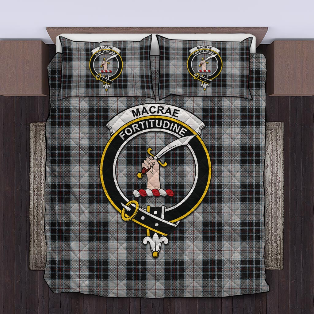 MacRae Dress Tartan Quilt Bed Set with Family Crest Twin - Tartan Vibes Clothing