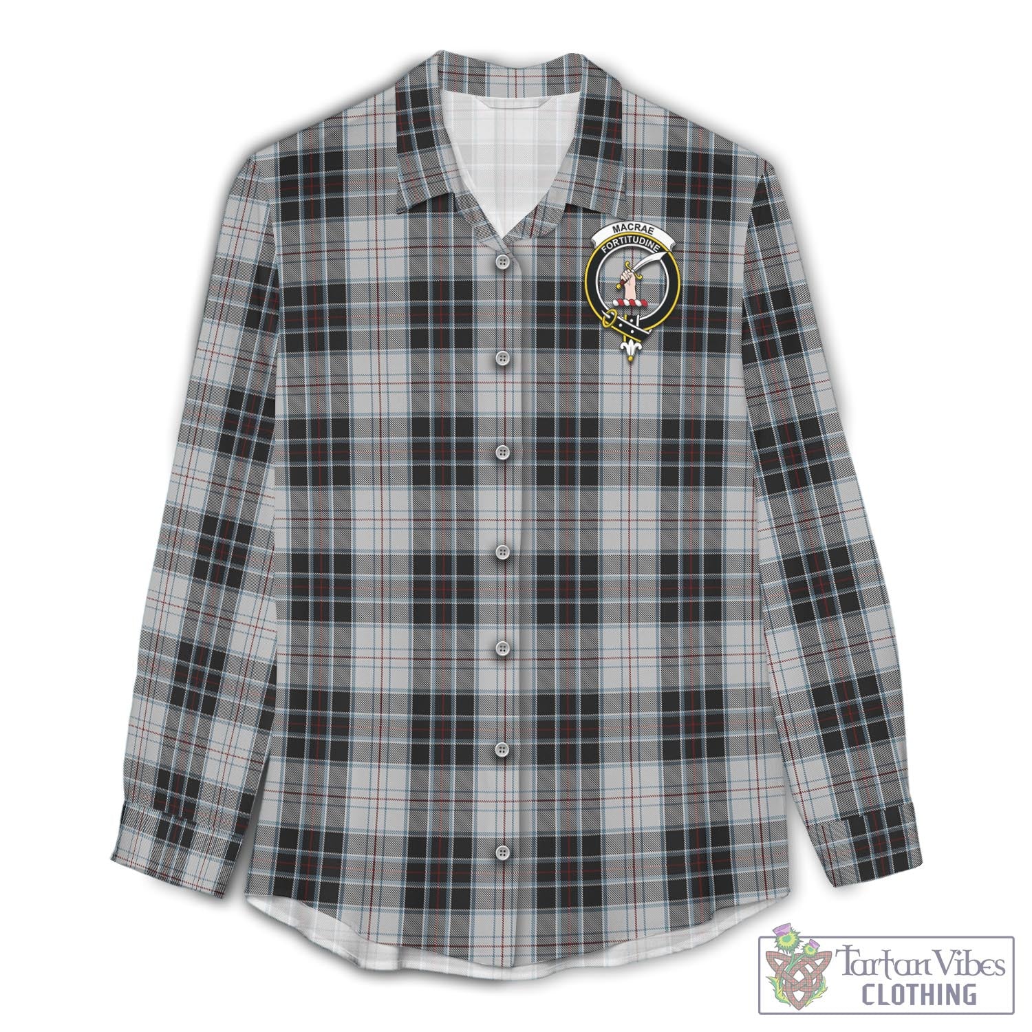 Tartan Vibes Clothing MacRae Dress Tartan Womens Casual Shirt with Family Crest