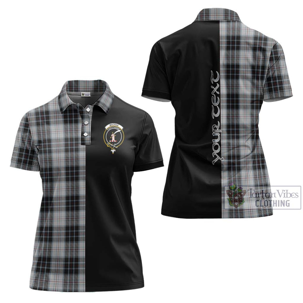 MacRae Dress Tartan Women's Polo Shirt with Family Crest and Half Of Me Style Women - Tartanvibesclothing Shop