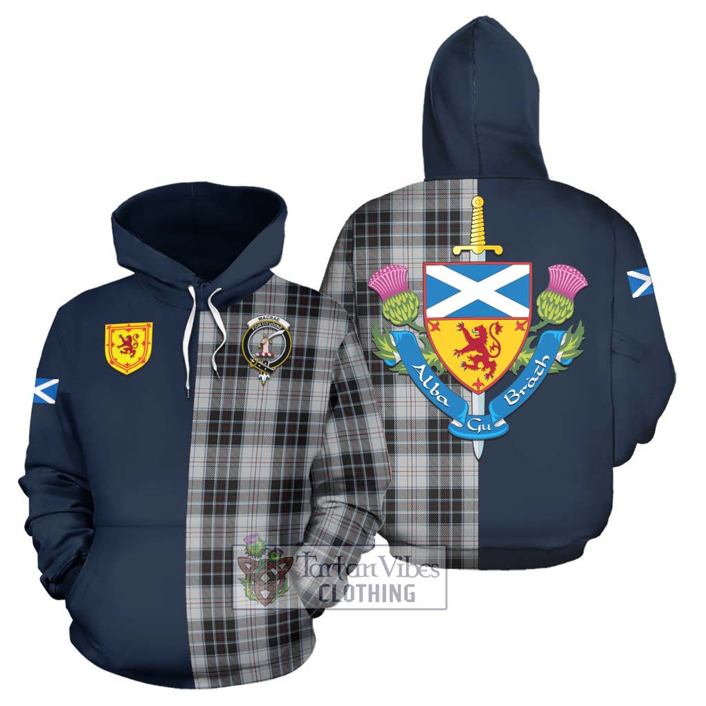 Tartan Vibes Clothing MacRae Dress Tartan Hoodie with Scottish Lion Royal Arm Half Style