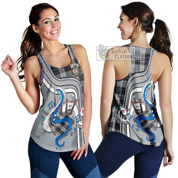 MacRae Dress Tartan Women's Racerback Tanks with Epic Bagpipe Style