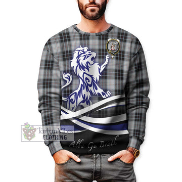 MacRae Dress Tartan Sweatshirt with Alba Gu Brath Regal Lion Emblem